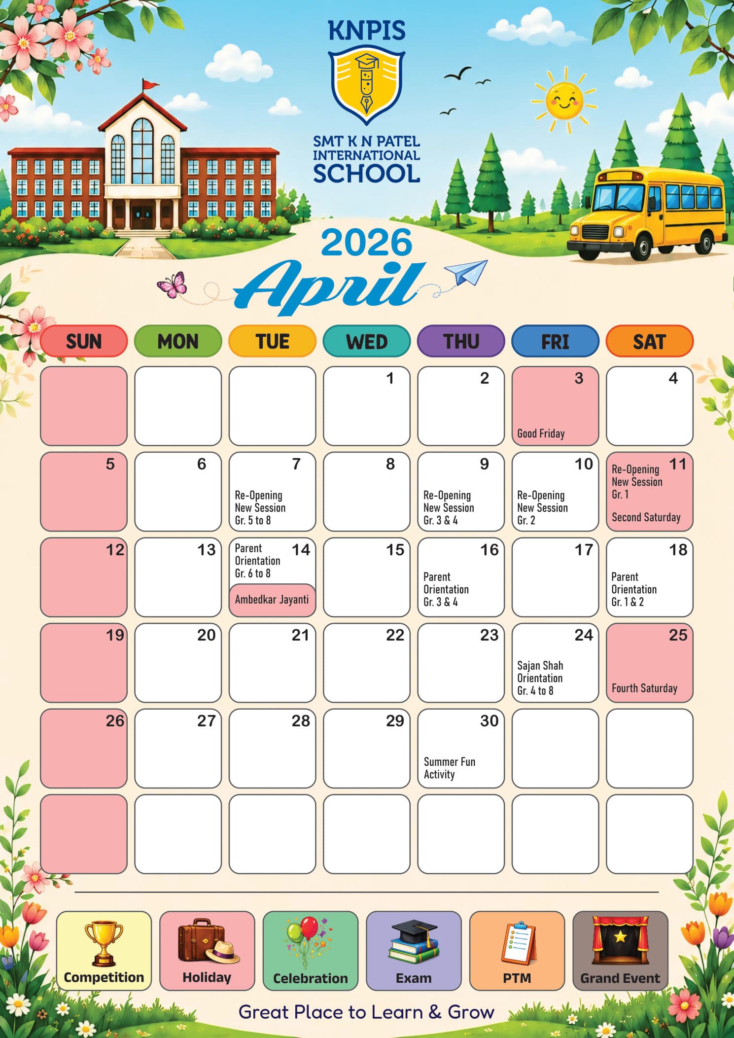 Academic Calendar 2026–27 – April