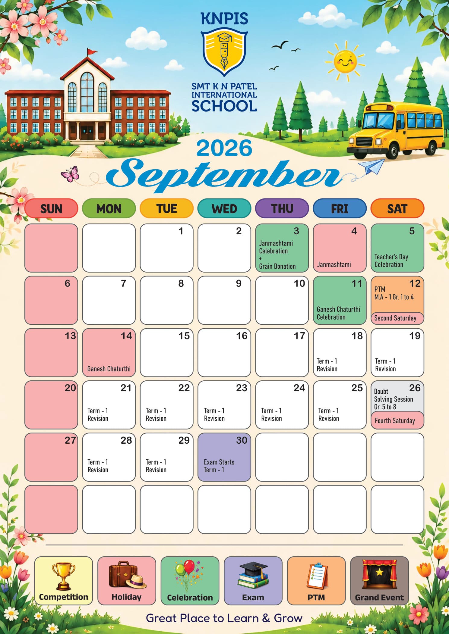 Academic Calendar 2026–27 – September