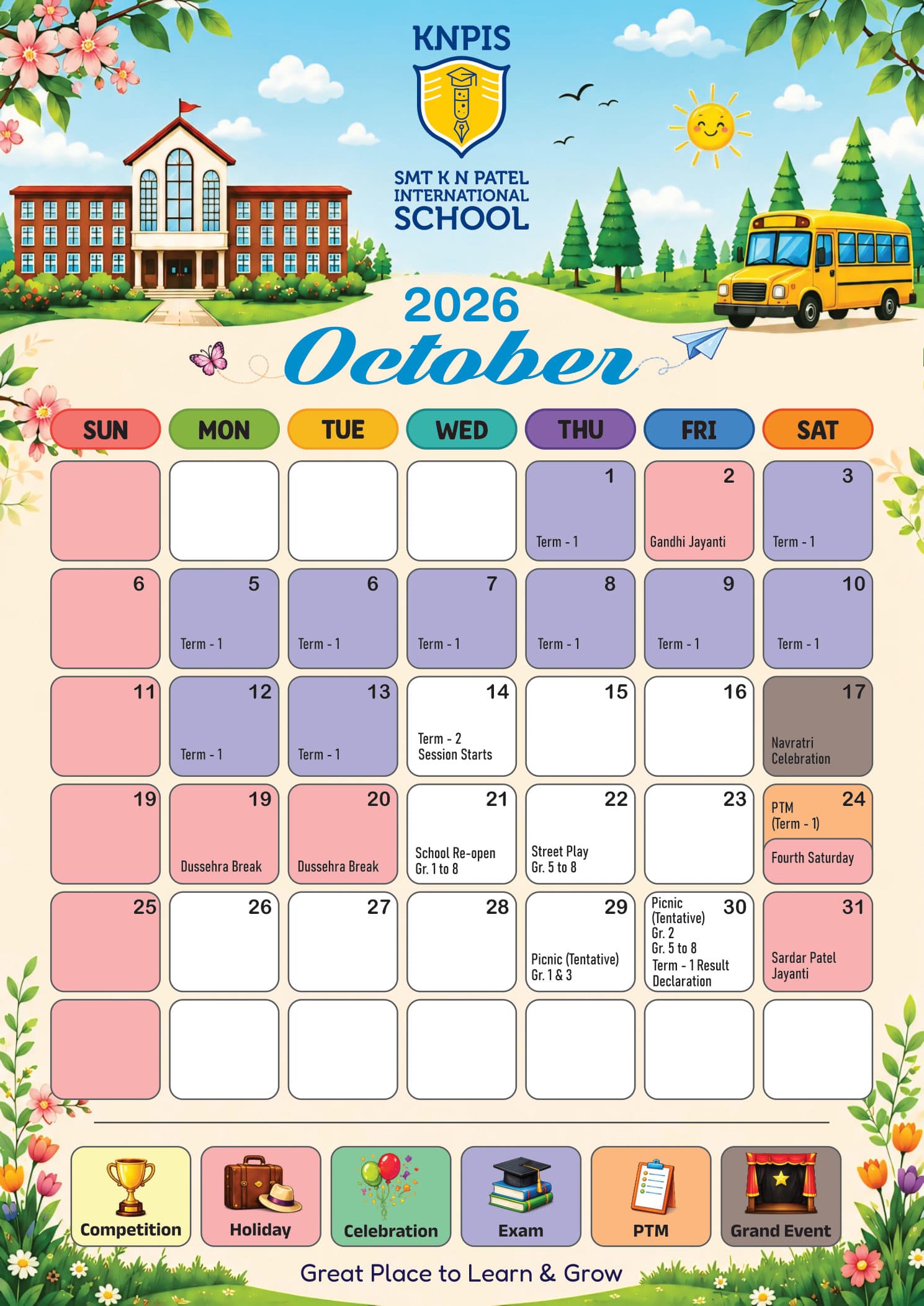 Academic Calendar 2026–27 – October