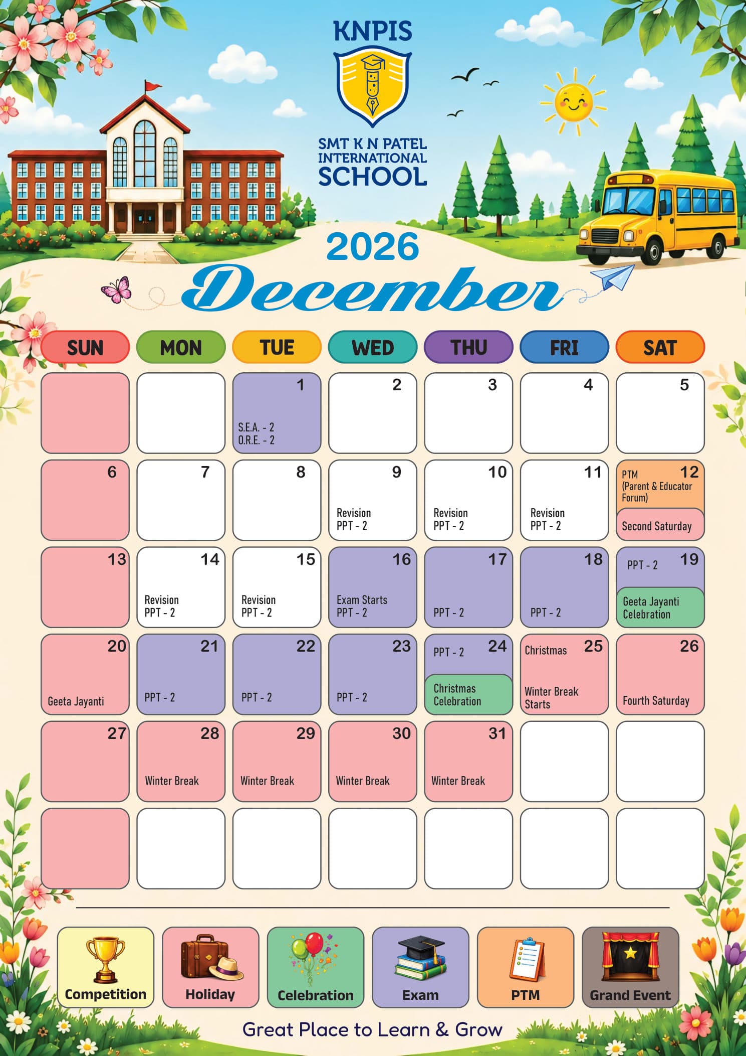 Academic Calendar 2026–27 – December