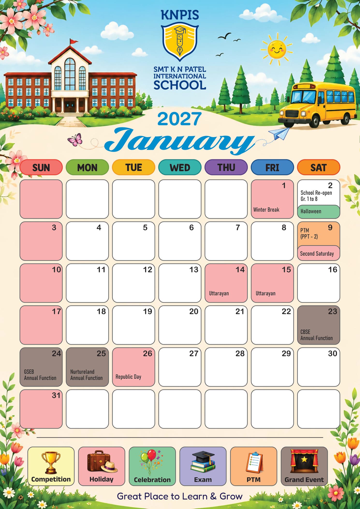 Academic Calendar 2026–27 – January